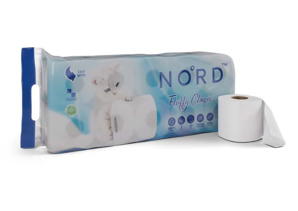 TOILET PAPER -FLUFFY CLASSIC, 3-ply, 140 sheets, 6×10 rolls